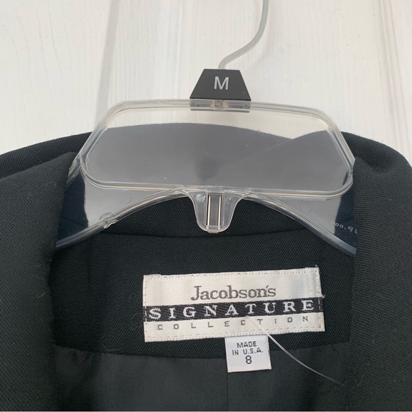 Vintage 100% Wool Black Double Breasted Cropped Blazer 8 - Picture 3 of 7